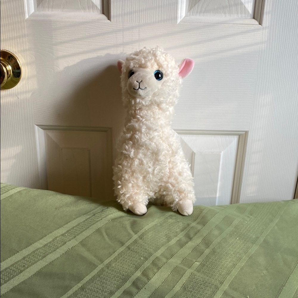 Stuff Alpaca TY 2018 11” Medium Lily Llama Alpaca Sparkle Eyes White Plush